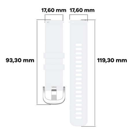 Pasek silikonowy do smartwatcha, Bizon Strap Watch Silicone Pro T, Quick Release 18 mm, biały
