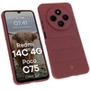 Pancerne etui Bizon Case Tur do Xiaomi Redmi 14C 4G / POCO C75, burgundowe