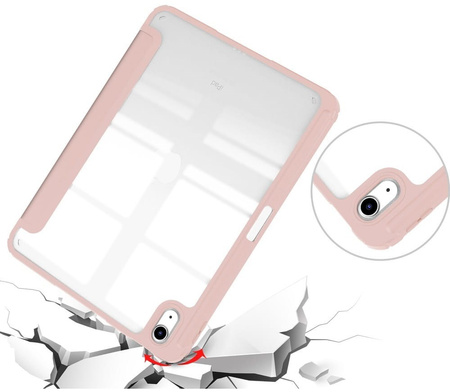 Etui Bizon Case Tab Clear Matt do  iPad 11 / 10 gen. 2025 / 2022, różowozłote