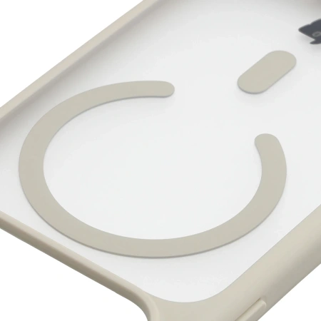 Etui z pierścieniem magnetycznym + szkło hartowane Bizon MatteO Pack do iPhone 17 Pro, przydymione-beżowe