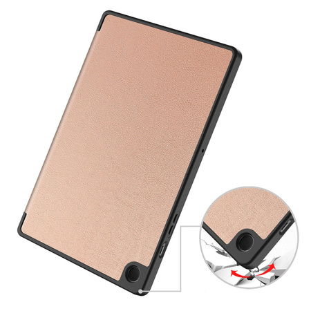 Etui Bizon Case Tab Lizard do Galaxy Tab A9 Plus, różowozłote