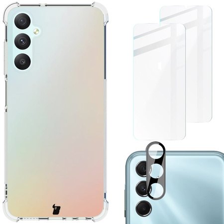 Etui + 2x szkło + obiektyw Bizon Case Clear Pack do Galaxy A05s, przezroczyste