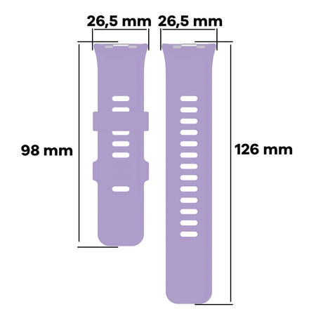 Pasek Bizon Strap Watch Silicone B do Xiaomi Redmi Watch 5/4 / Smart Band 9/8 Pro, fioletowy