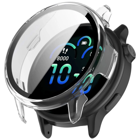 Etui ze szkłem do zegarka Bizon Case+Glass Watch do Garmin Vivoactive 6, przezroczyste