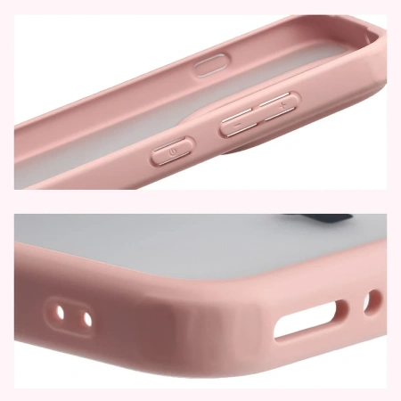 Etui Bizon Case Angelo do Oppo Find X9, półprzezroczyste z jasnoróżową ramką