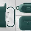 Silikonowe etui z karabińczykiem Bizon Case Headphone Silicone do AirPods 3, ciemnozielone