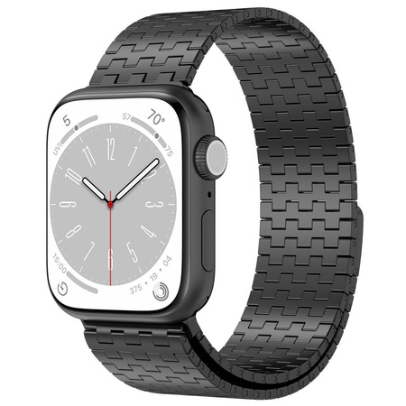 Pasek ze stali nierdzewnej Bizon Strap Watch Titanium do Apple Watch 44/45/46/49 mm, czarny