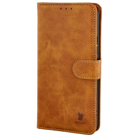 Etui z klapką Bizon Case Pocket do Xiaomi 15T Pro, brązowe
