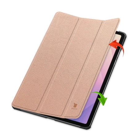 Etui z klapką Bizon Case Tab Croc do Galaxy Tab S11 Ultra, różowozłote