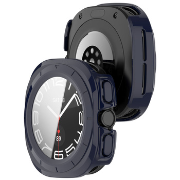 Etui ze szkłem do zegarka Bizon Case+Glass Watch do Galaxy Watch Ultra 2 / 1, niebieskie
