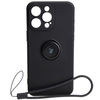 Etui Bizon Case Silicone Ring Sq do iPhone 15 Pro Max, czarne