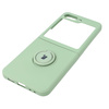 Etui Bizon Case Silicone Ring Sq do Samsung Galaxy Z Flip5, jasnozielone