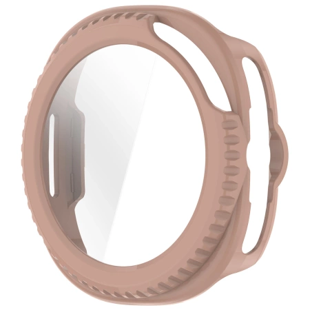 Etui ze szkłem do zegarka Bizon Case+Glass Watch do Samsung Galaxy Watch 8 Classic 46 mm, różowe