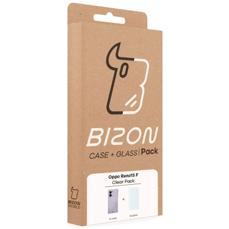 Elastyczne etui + 2x szkło hartowane Bizon Case Clear Pack do Oppo Reno13 F