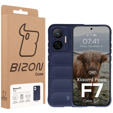 Pancerne etui Bizon Case Tur do Xiaomi POCO F7, granatowe