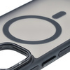 Etui z podstawką i pierścieniem magnetycznym Bizon Case Eclipse do iPhone 16 Plus,  przydymione z czarną ramką