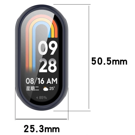 Etui ze szkłem do zegarka Bizon Case+Glass Watch do Xiaomi Smart Band 10, niebieskie