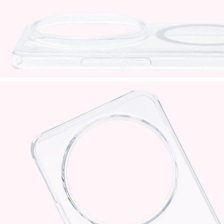 Etui z pierścieniem magnetycznym Bizon Case CrystalO do Xiaomi 15 Ultra, przezroczyste