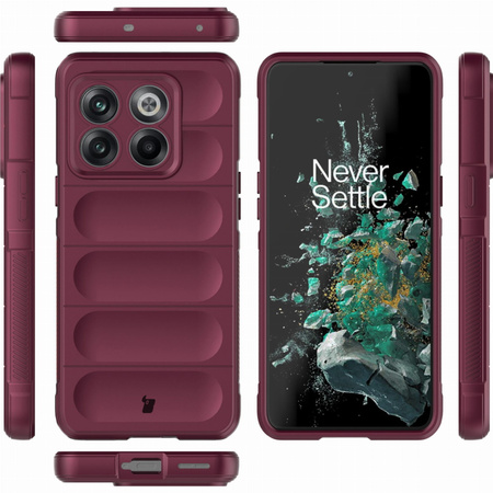 Pancerne etui Bizon Case Tur do OnePlus 10T, burgundowe
