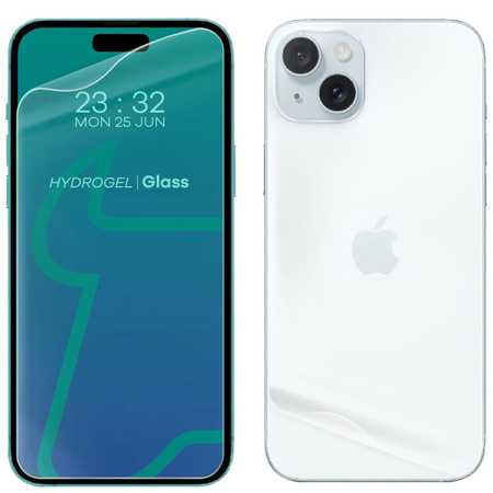 Folia hydrożelowa na tył i przód Bizon Glass Hydrogel Pack do iPhone 15  Plus