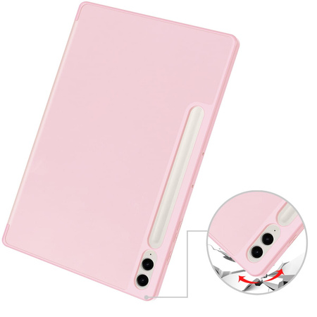 Etui Bizon Case Tab Lizard do Galaxy Tab S9 FE Plus, różowe