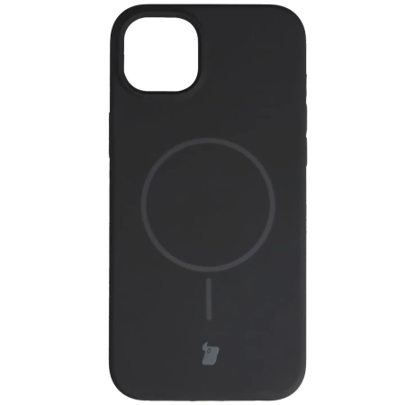 Silikonowe etui z pierścieniem magnetycznym Bizon Soft Case Magnetic do iPhone 15 Plus/14 Plus, czarne