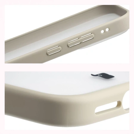 Etui Bizon Case Angelo do Xiaomi 17, półprzezroczyste z beżową ramką