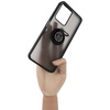 Etui z uchwytem na palec Bizon Case Hybrid Ring do Realme C33 / C30 / Narzo 50i Prime, przydymione z czarną ramką