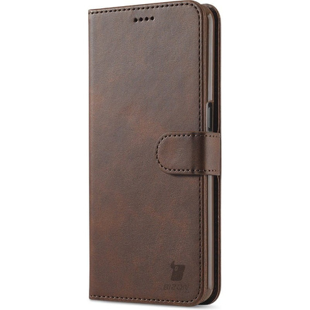 Etui Bizon Case Wallet do OPPO A54 5G / A93 5G/ A74 5G/ OnePlus Nord N200 5G, brązowe