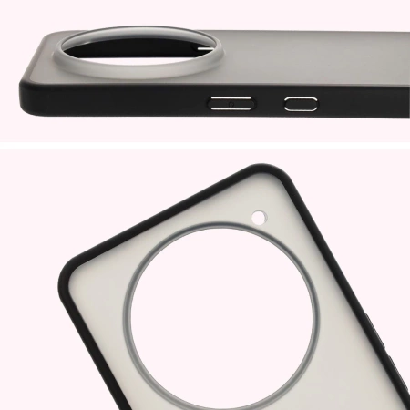 Etui Bizon Case Angelo do Nothing Phone (3a) Pro, półprzezroczyste z czarną ramką