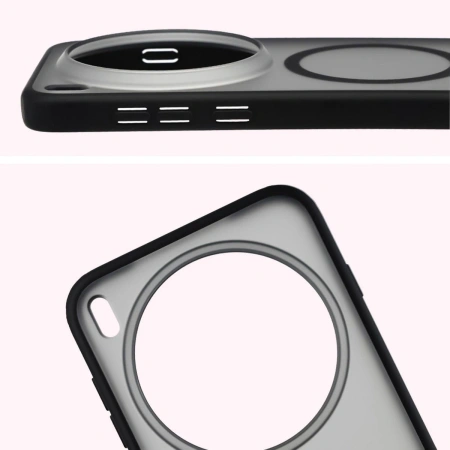 Etui z pierścieniem magnetycznym Bizon Case MatteO do Vivo X300 Pro, przydymione-czarne