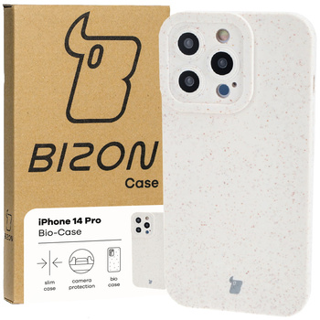 Ekologiczne etui Bizon Bio-Case do iPhone 14 Pro, ecru