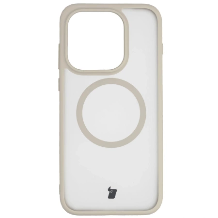 Etui z pierścieniem magnetycznym Bizon Case MatteO do OnePlus 15, przydymione-beżowe