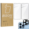 2x Szkło + szybka na aparat Bizon Edge Pack do iPhone 13 Pro