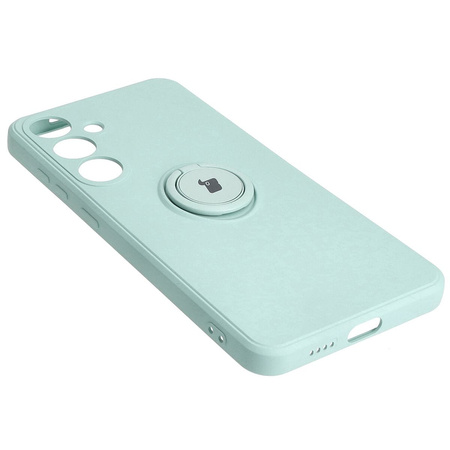 Etui Bizon Case Silicone Ring Sq do Galaxy S24 Plus, turkusowe