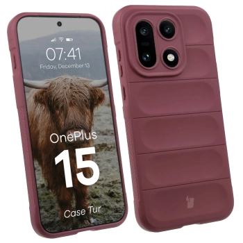 Pancerne etui Bizon Case Tur do OnePlus 15, burgundowe