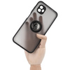 Etui z uchwytem na palec Bizon Case Hybrid Ring do Galaxy Xcover6 Pro, przydymione z czarną ramką