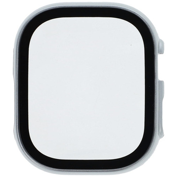Etui Bizon Case+Glass do Apple Watch Ultra 49mm, srebrne