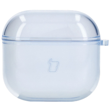 Elastyczne etui z karabińczykiem Bizon Case Headphone Clear do AirPods 4 przeźroczysto-niebieskie