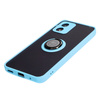 Etui z uchwytem na palec Bizon Case Hybrid Ring do Motorola Moto E13, przydymione z jasnoniebieską ramką