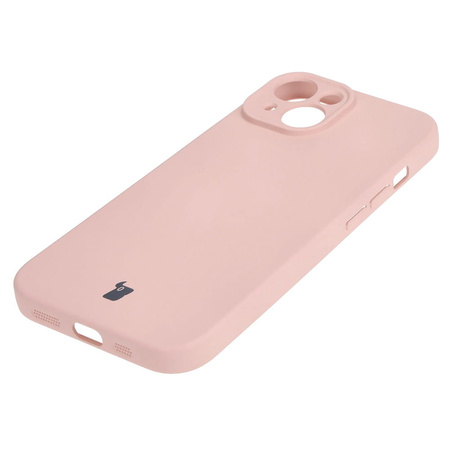 Etui Bizon Case Silicone do iPhone 15, jasnoróżowe