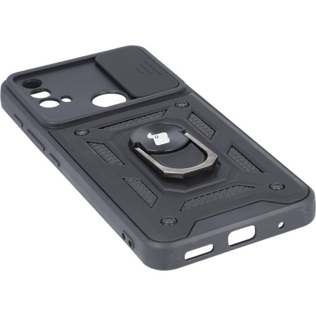 Etui Bizon Case CamShield Ring do Moto E20/E30/E40, czarne