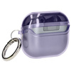 Elastyczne etui z karabińczykiem Bizon Case Headphone Clear do Galaxy Buds 3/3 Pro/3 FE przeźroczysto-fioletowe