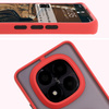 Etui z uchwytem na palec Bizon Case Hybrid Ring do Xiaomi Redmi Note 14 Pro Plus 5G, przydymione z czerwoną ramką