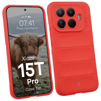 Pancerne etui Bizon Case Tur do Xiaomi 15T Pro, czerwone