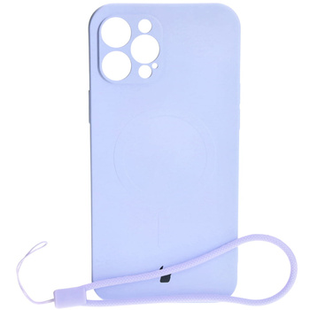 Etui silikonowe z pierścieniem magnetycznym Bizon Case Silicone Magnetic do iPhone 12 Pro Max, jasnofioletowe