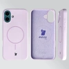 Silikonowe etui z pierścieniem magnetycznym Bizon Soft Case Magnetic do iPhone 16 Plus, jasnofioletowe