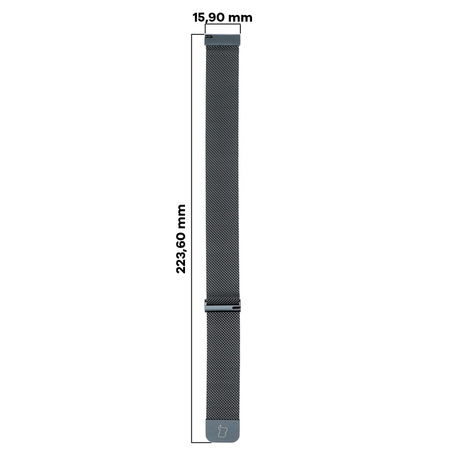 Pasek ze stali nierdzewnej do smartwatcha, Bizon Strap Watch Chain, Quick Release 18 mm, szary