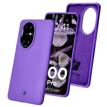 Silikonowe etui Bizon Soft Case do Honor 200 Pro, fioletowe