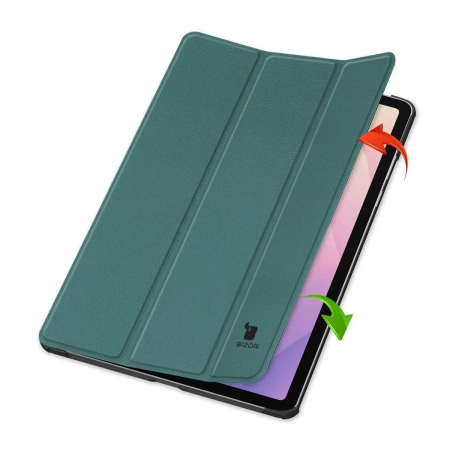 Etui z klapką Bizon Case Tab Croc do Galaxy Tab S11, ciemnozielone